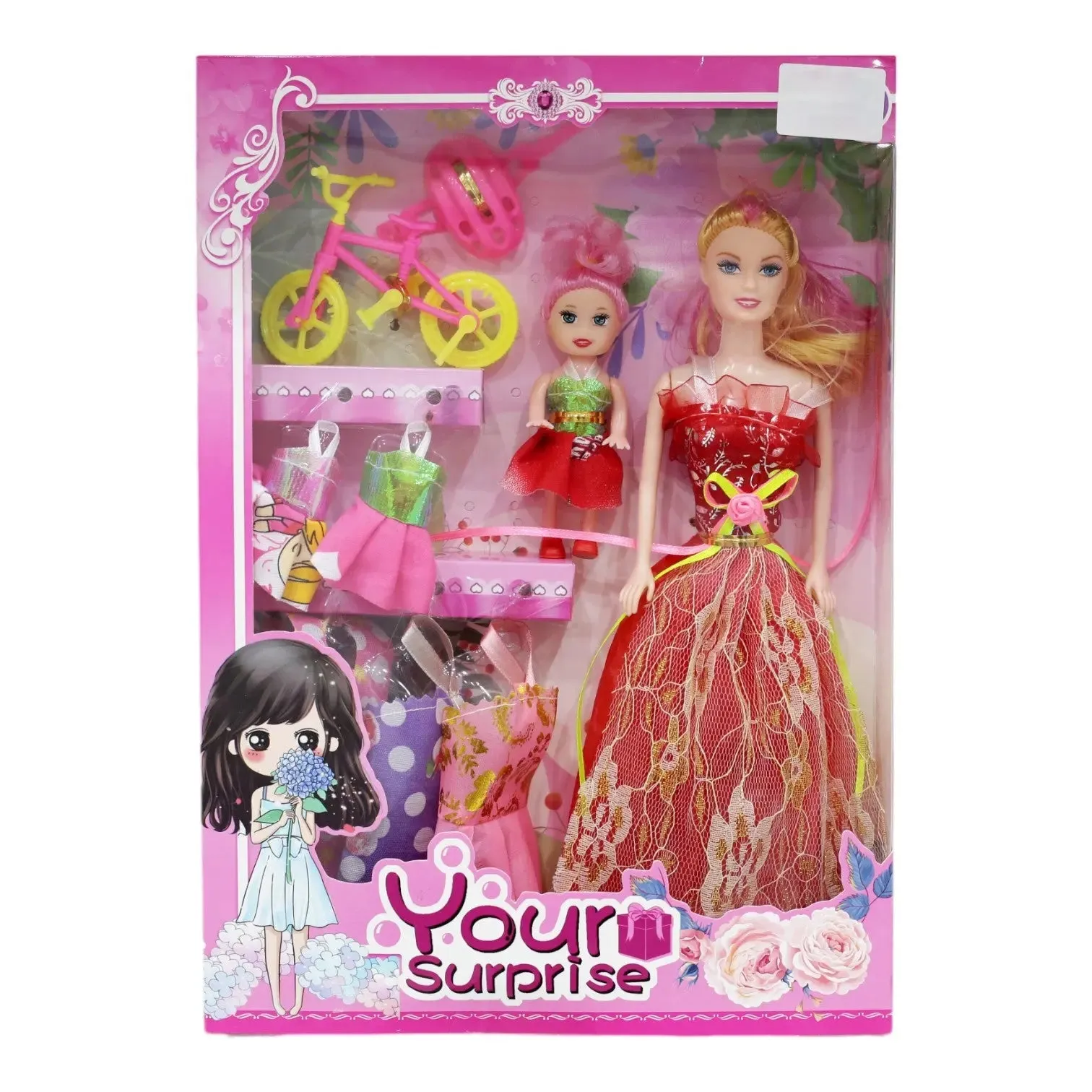 Pretty Doll with 3 Outfits