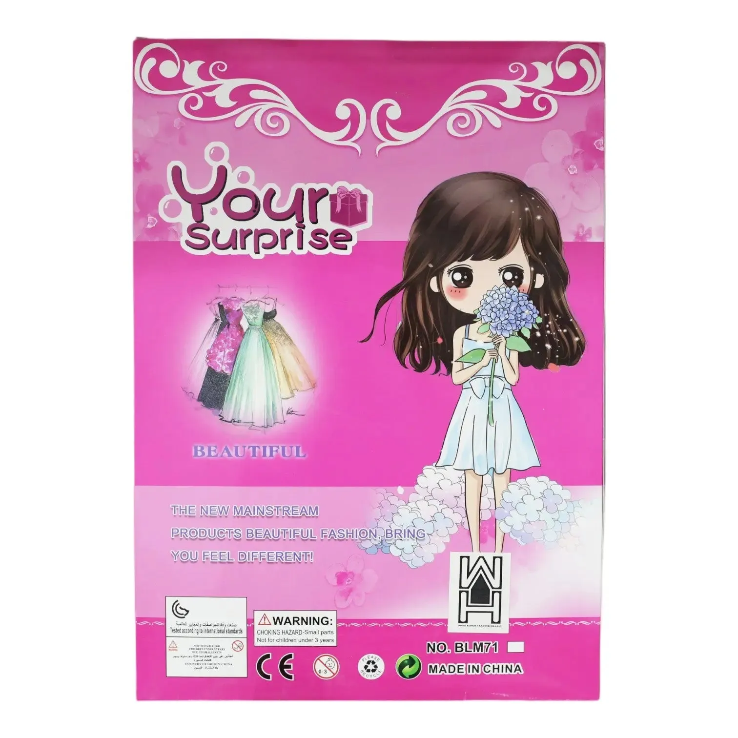 Pretty Doll with 3 Outfits