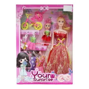 Pretty Doll with 3 Outfits
