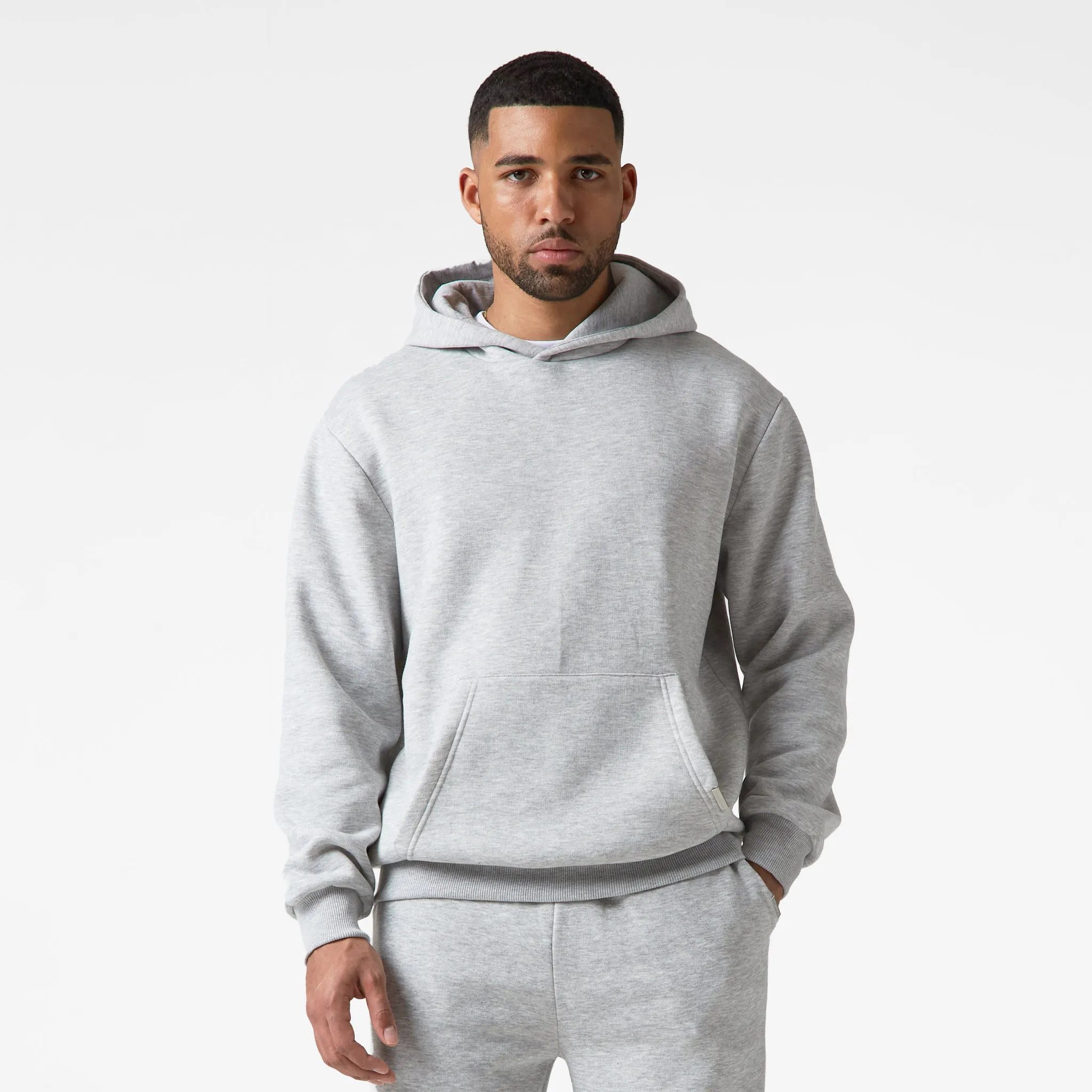 Relaxed Fit Hoodie | Grey Marl
