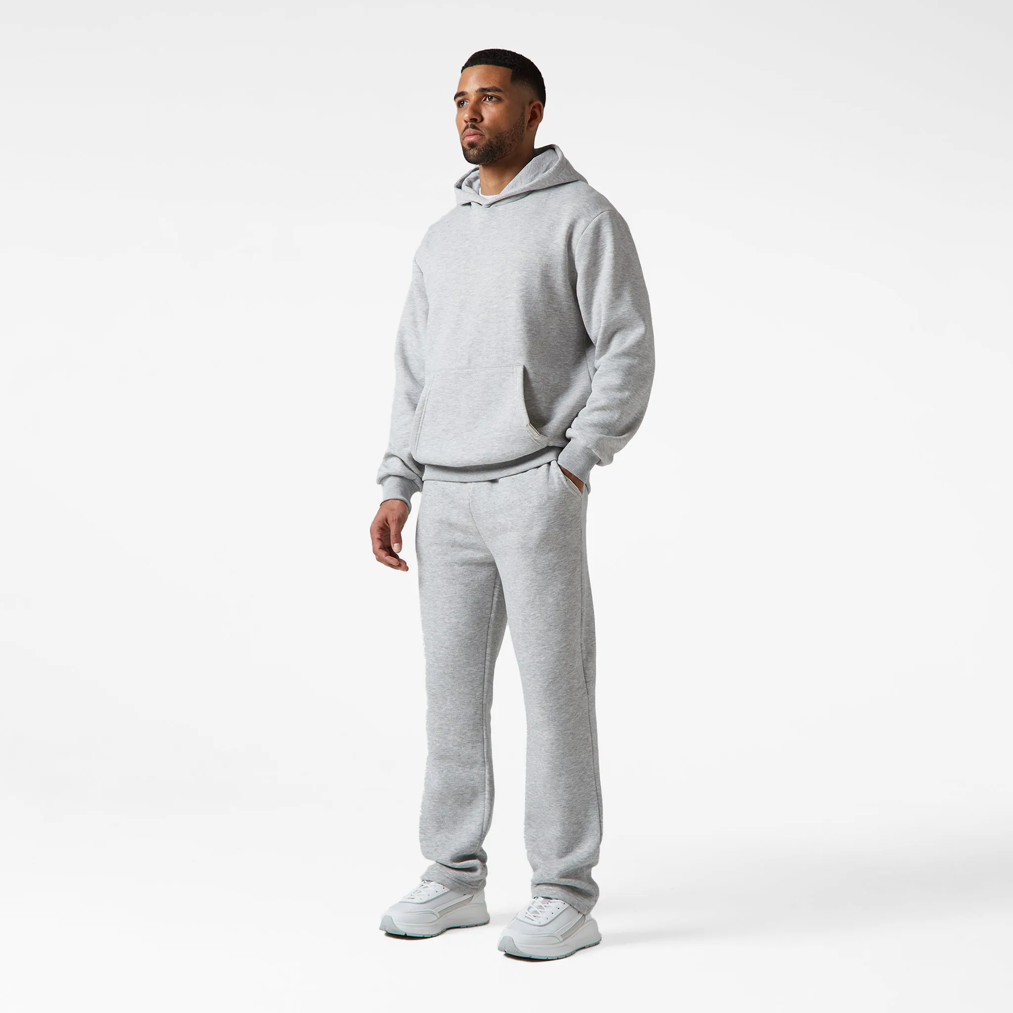 Relaxed Fit Hoodie | Grey Marl