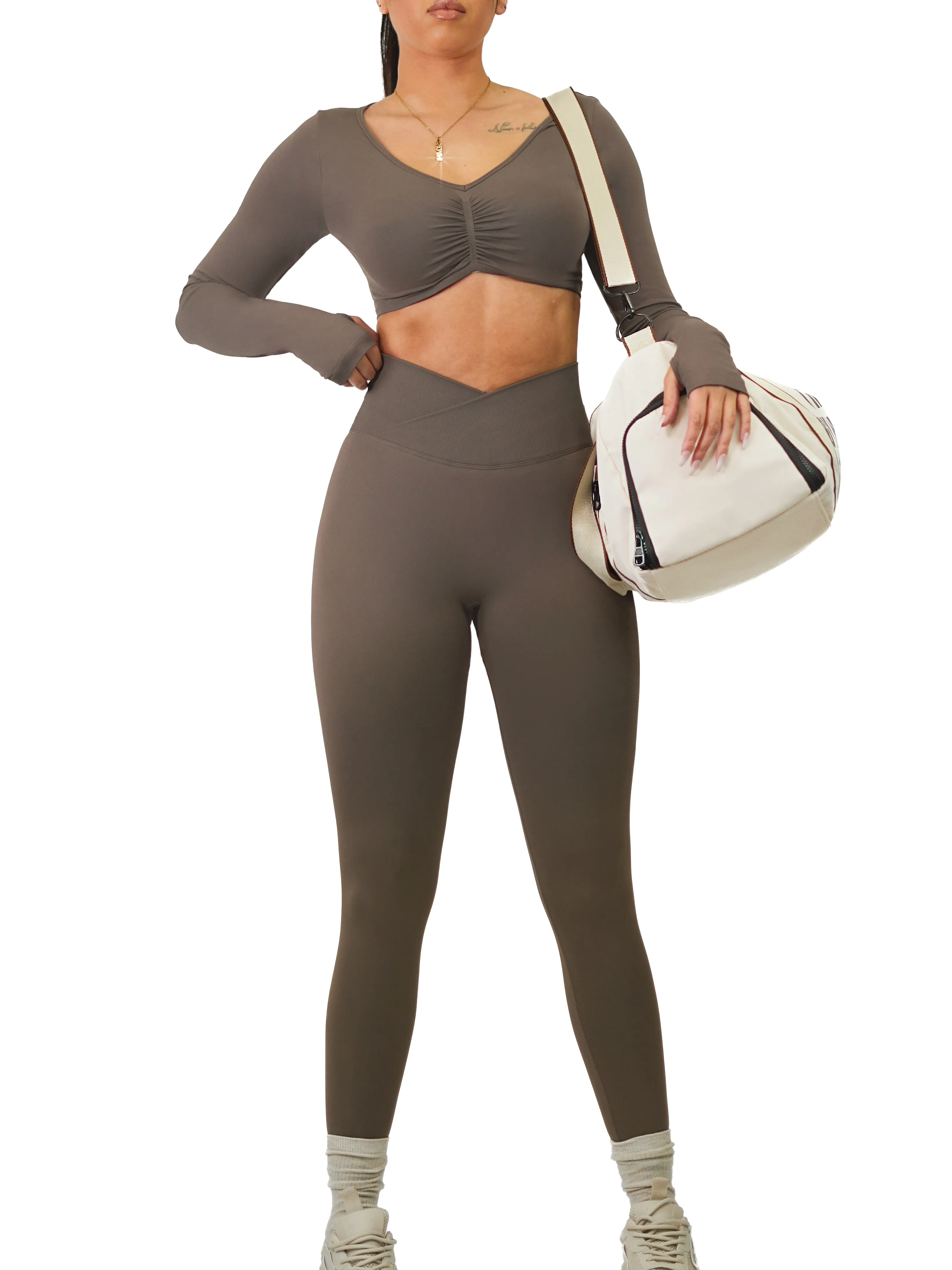 Seamless V Leggings (Soft Brown)