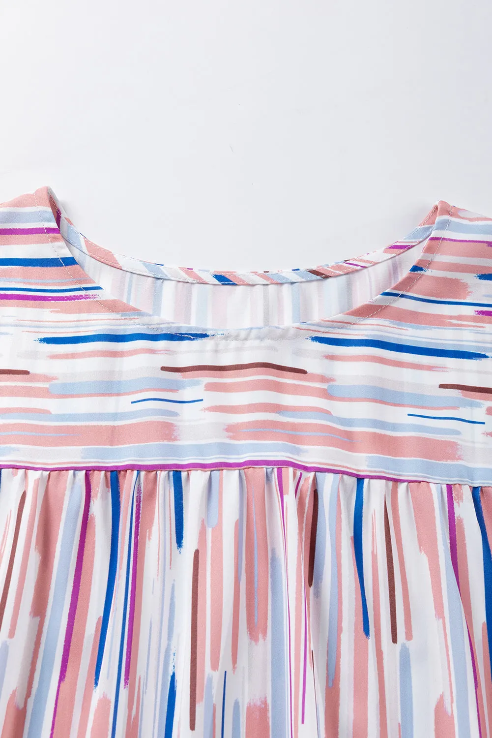 Short Sleeve Abstract Print Top