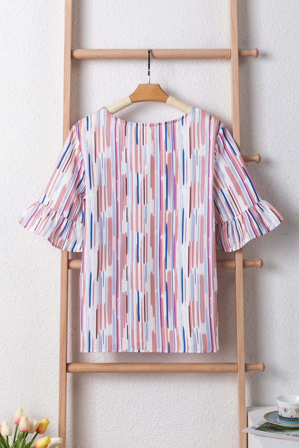Short Sleeve Abstract Print Top