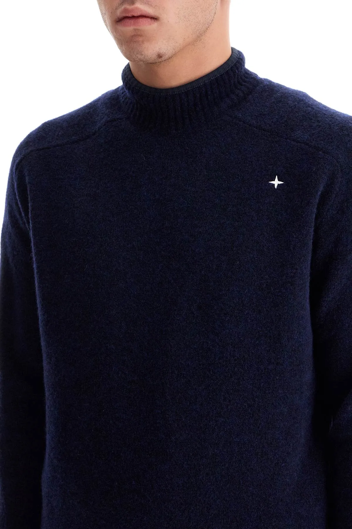 Stone Island brushed wool blend pullover sweater