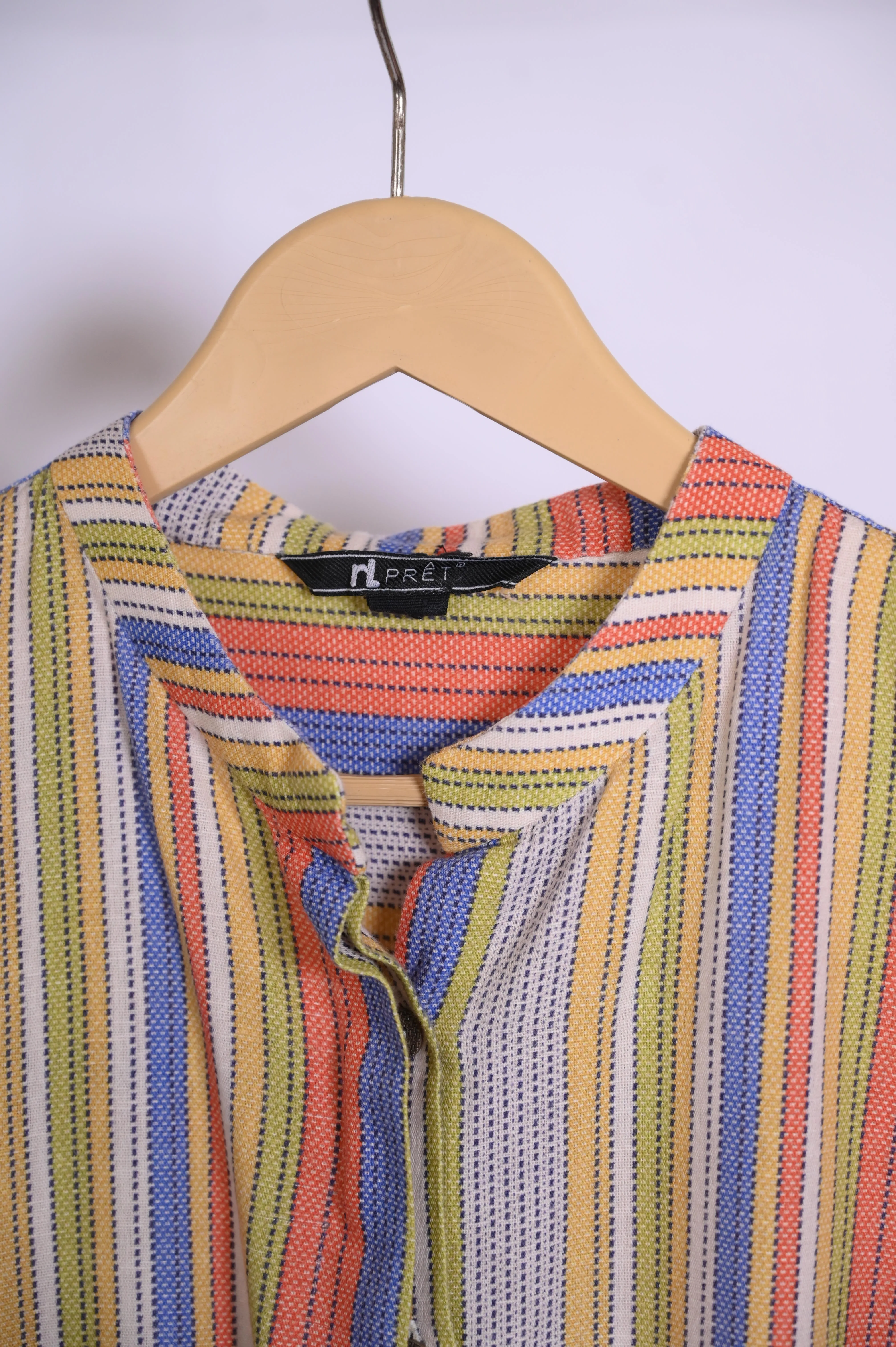Street One Blouse - Orange Brown Stripes - Small