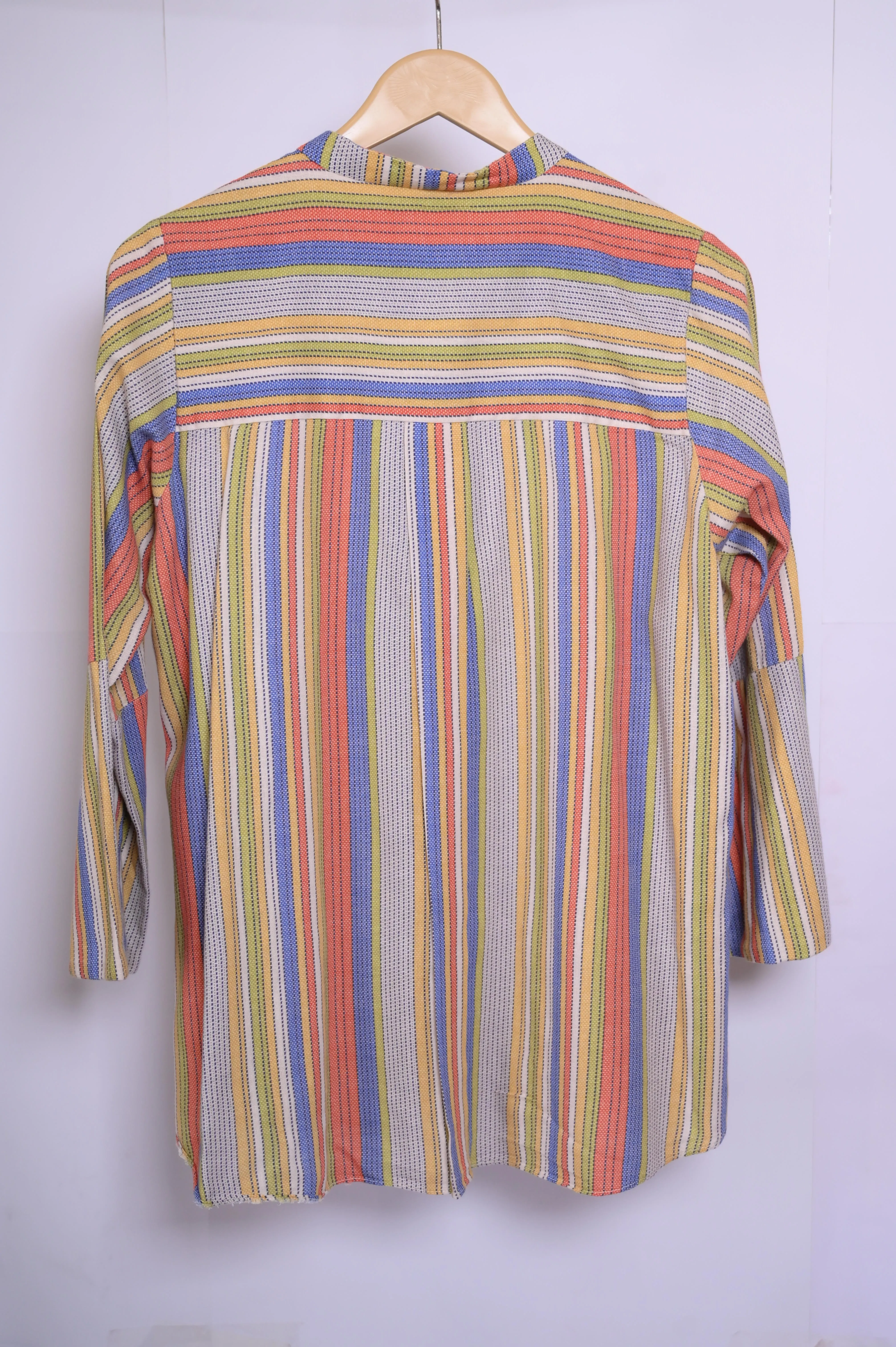 Street One Blouse - Orange Brown Stripes - Small