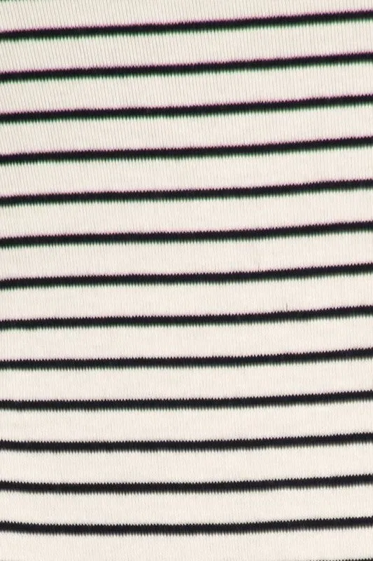 Striped Knit Waist Length Top