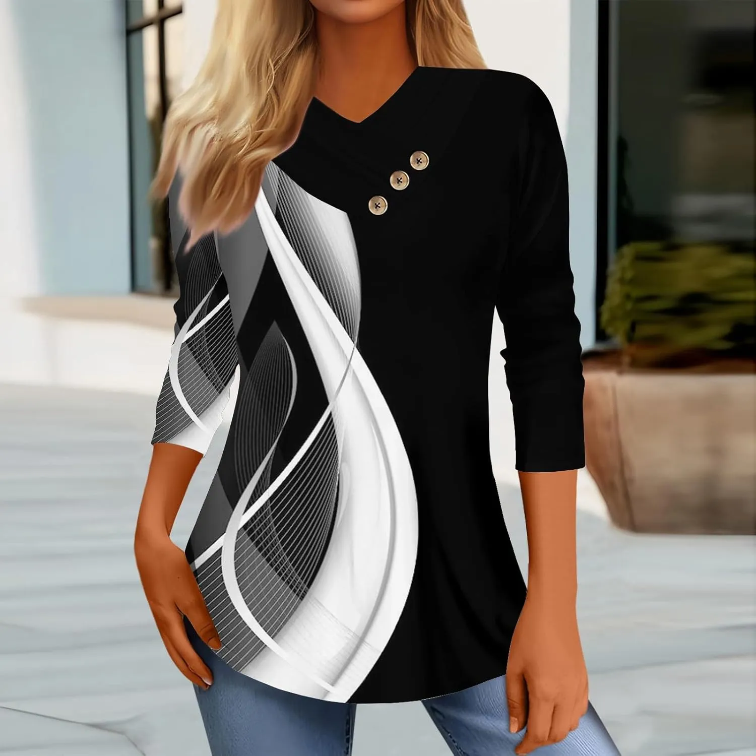 Summers Full Sleeve Trendy Shirts Ladie's Club Plus Size Thin Comfort Top Ladies Stretchy Ruffle Striped