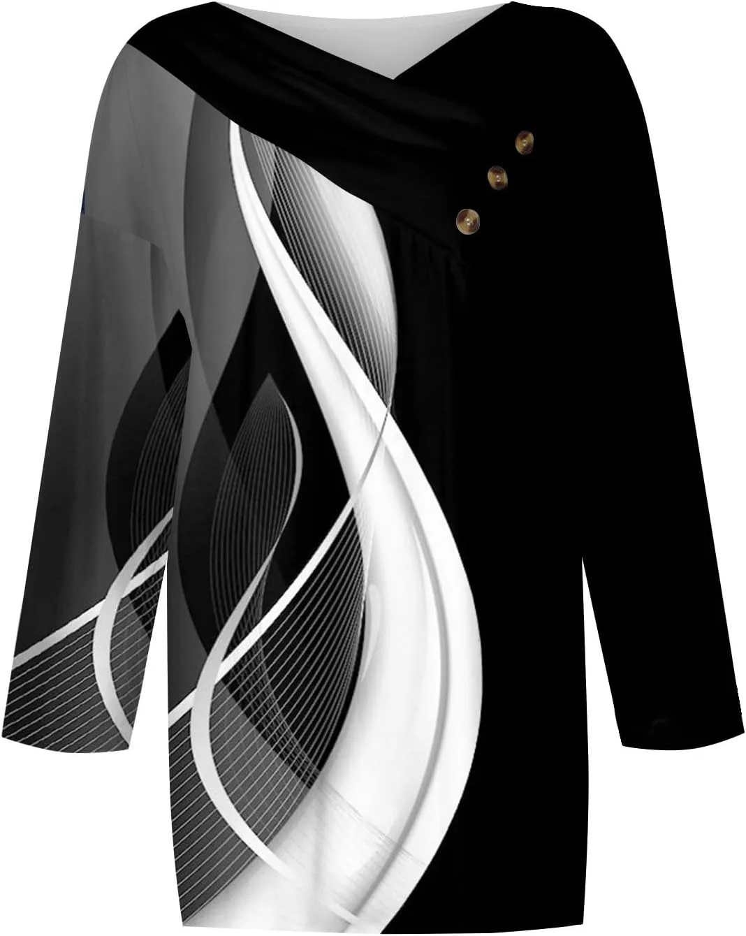 Summers Full Sleeve Trendy Shirts Ladie's Club Plus Size Thin Comfort Top Ladies Stretchy Ruffle Striped