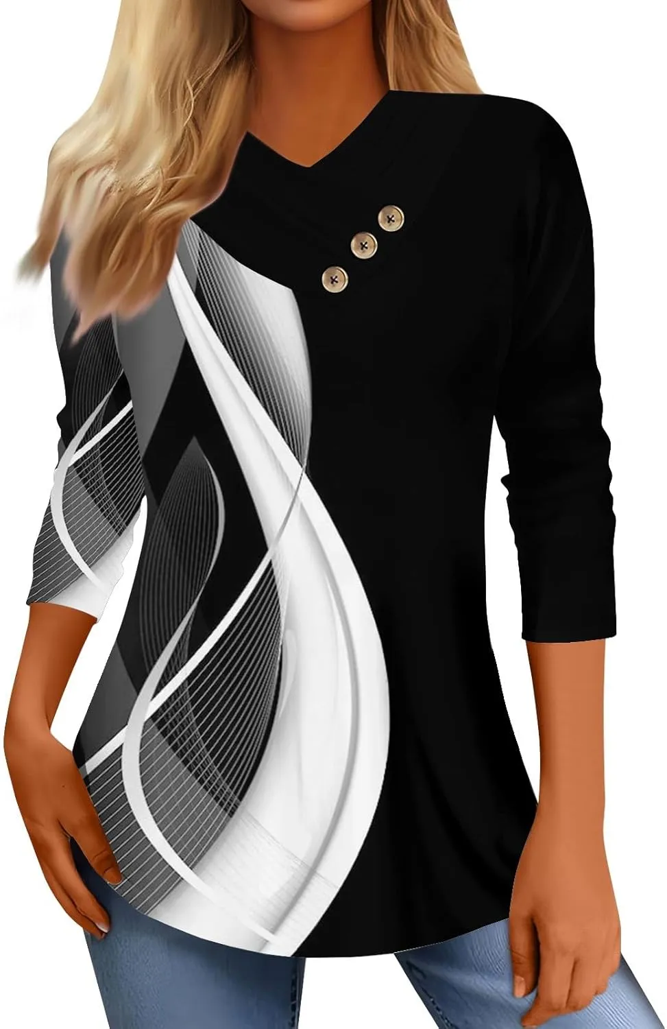 Summers Full Sleeve Trendy Shirts Ladie's Club Plus Size Thin Comfort Top Ladies Stretchy Ruffle Striped