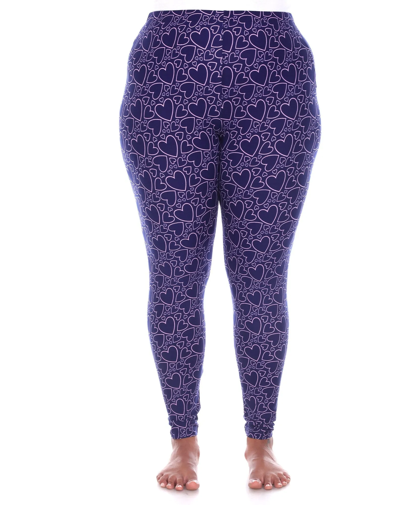 Super Soft Heart Printed Leggings | Blue Pink