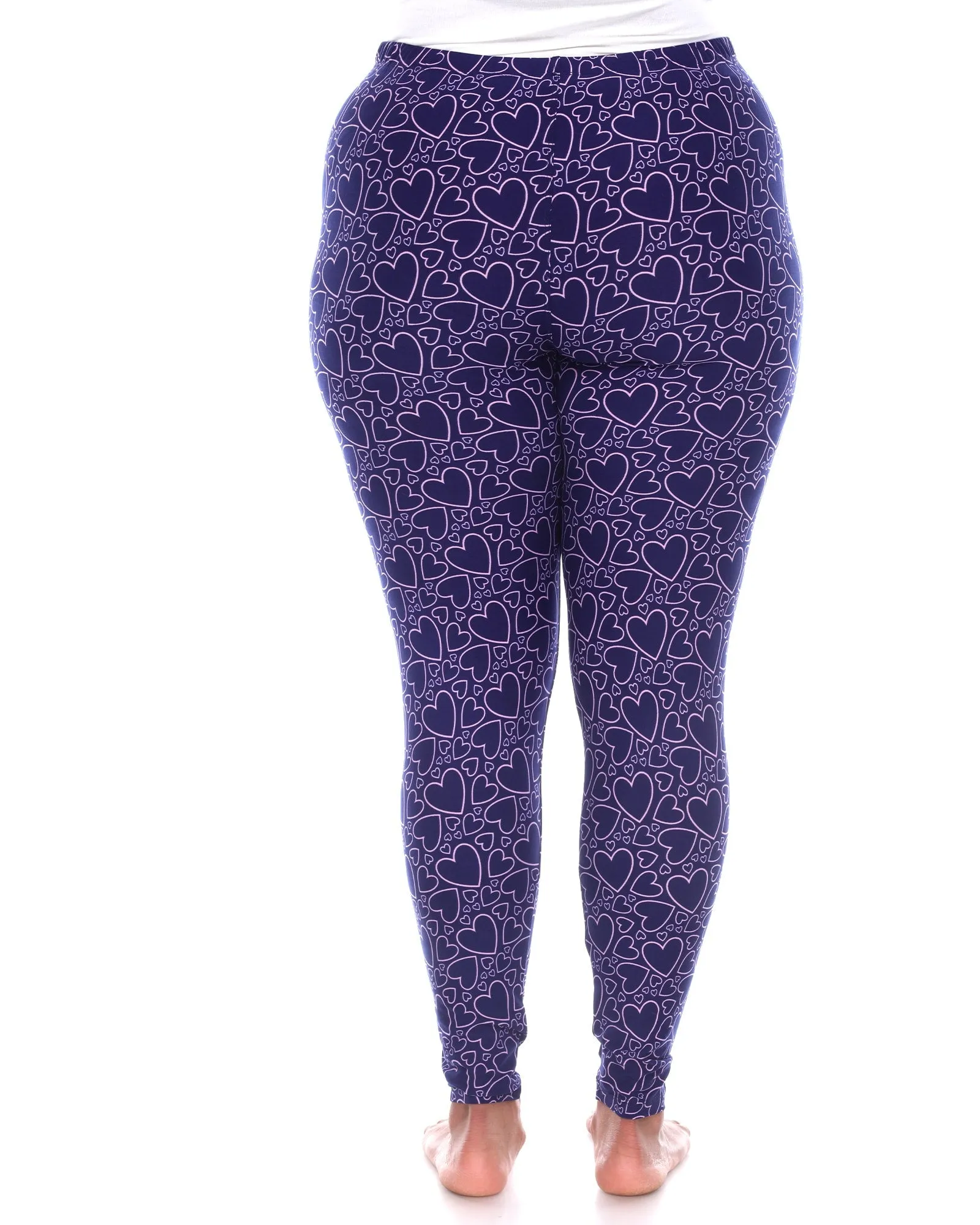 Super Soft Heart Printed Leggings | Blue Pink