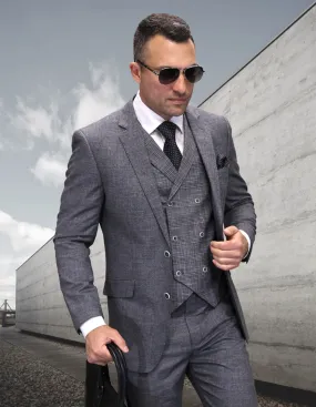 TARBONI 3 PC CHARCOAL MODERN FIT SUIT