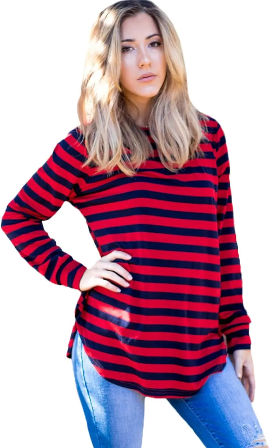 Tickled Teal Women's Long Sleeve Casual Loose Sweater Outerwear