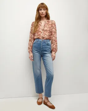Veronica Beard Ashlynn Silk Top Deep Ochre Multi