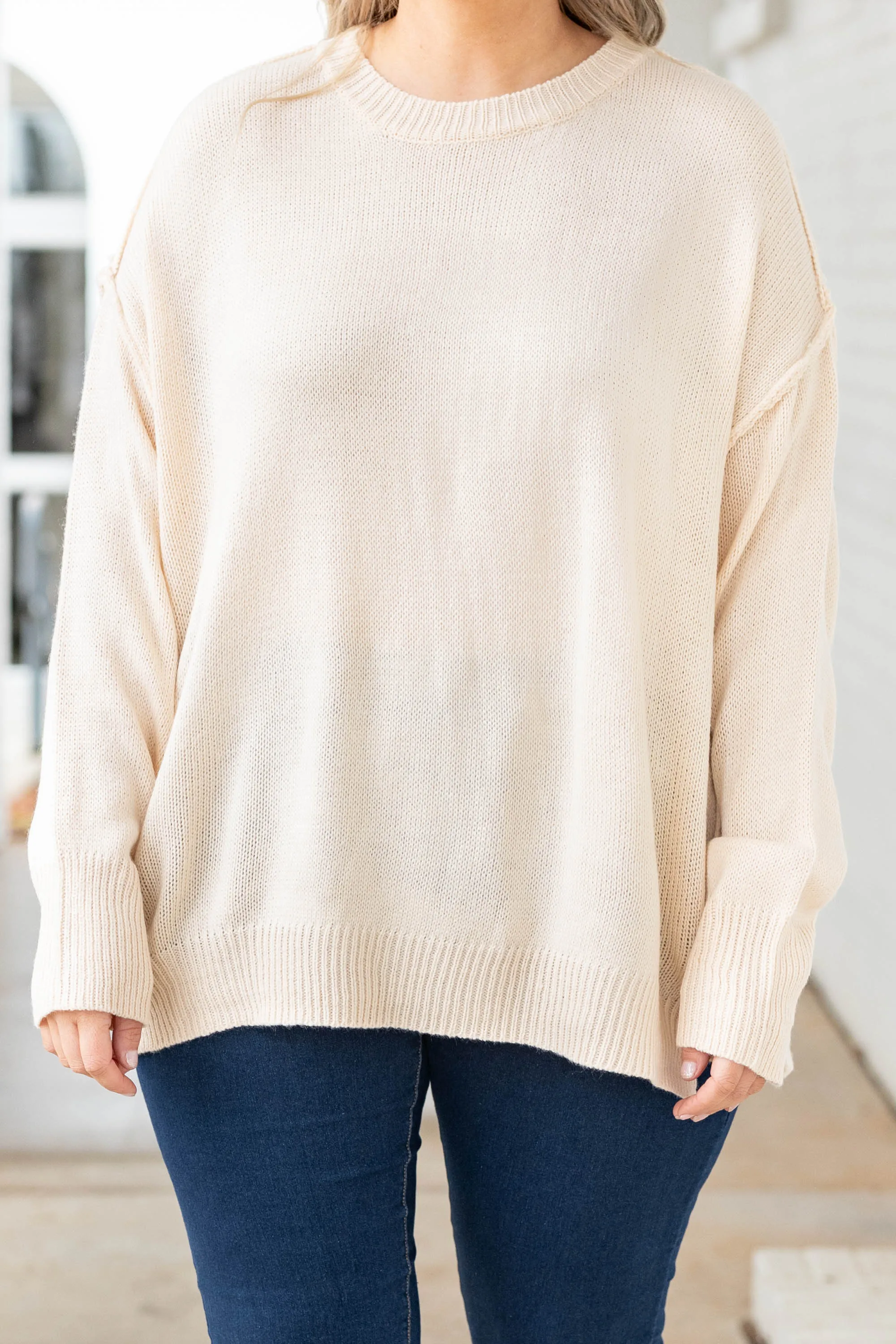 Waiting On A Sign Sweater, Ivory