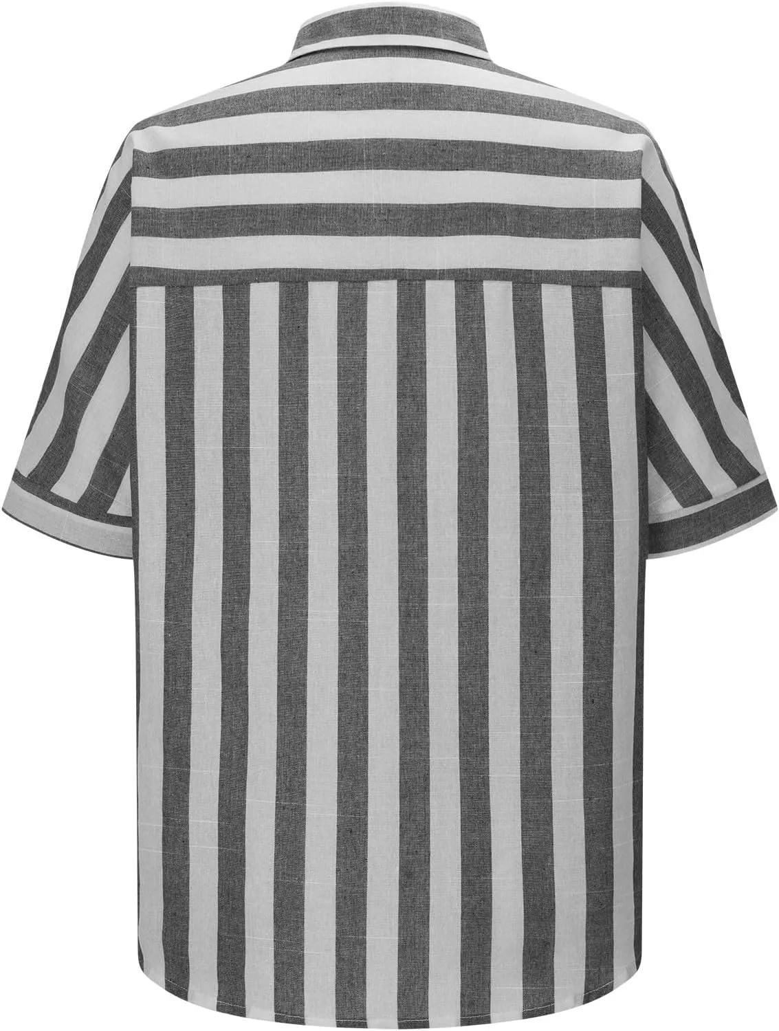 Women Button Down Striped Shirts Cotton Linen Summer Blouse Collared Short Sleeve Comfy Tops Work Office Wear Clothing
