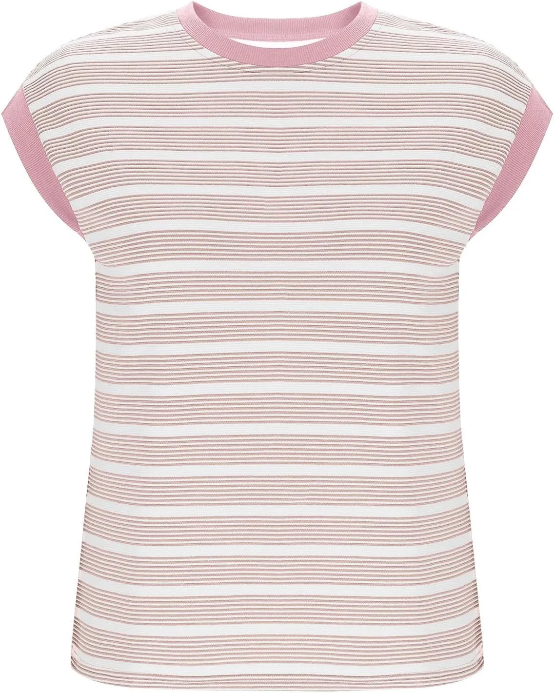Women Sleeveless Striped Tops Casual Crew Neck Summer Shirts Loose Fit Blouses Cozy Trendy Tank Top 2025 New