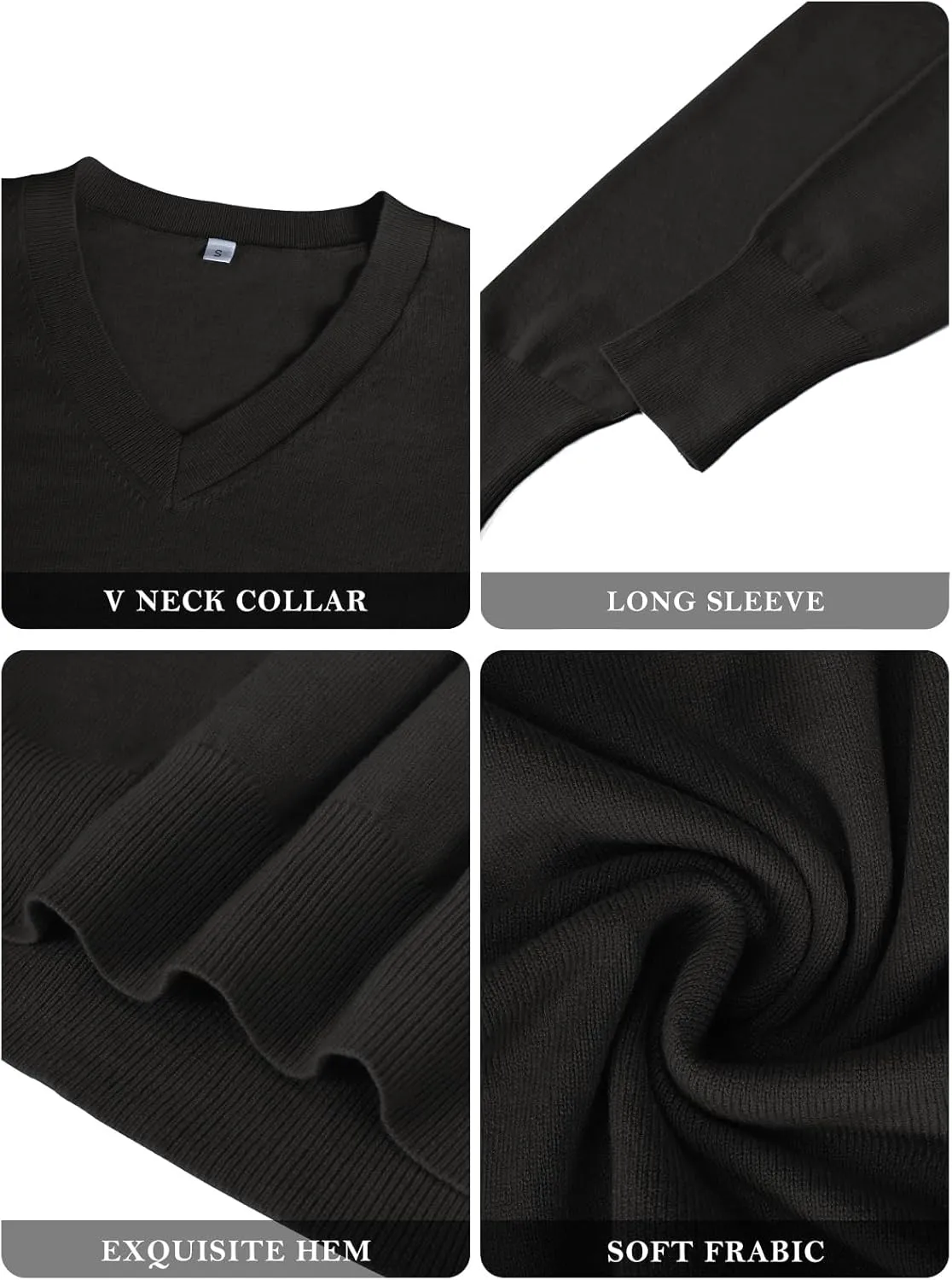 Women's Spring Sweaters 2025 Casual Thin Long Sleeve Pullover V Neck Lightweight Sweatshirts Cute Blouse Tops