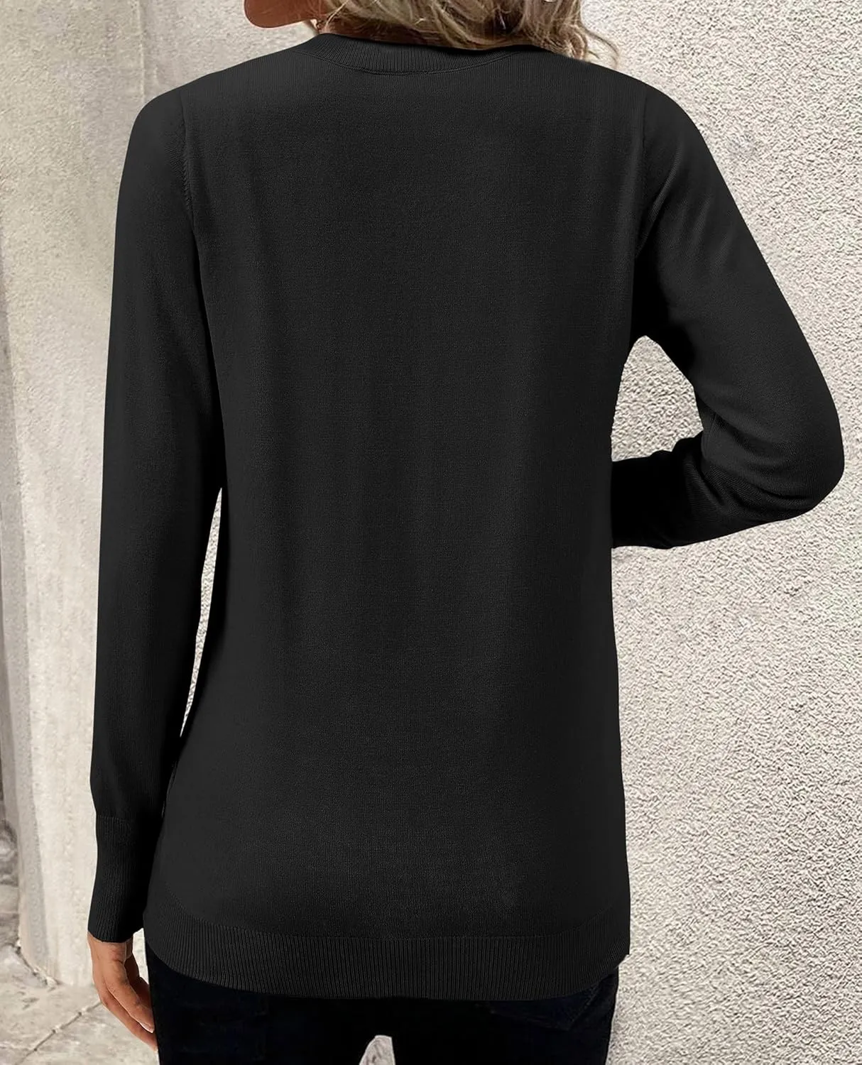 Women's Spring Sweaters 2025 Casual Thin Long Sleeve Pullover V Neck Lightweight Sweatshirts Cute Blouse Tops