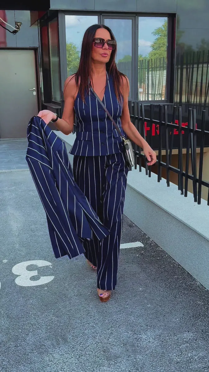 Women's Striped Waistcoat YAMAS