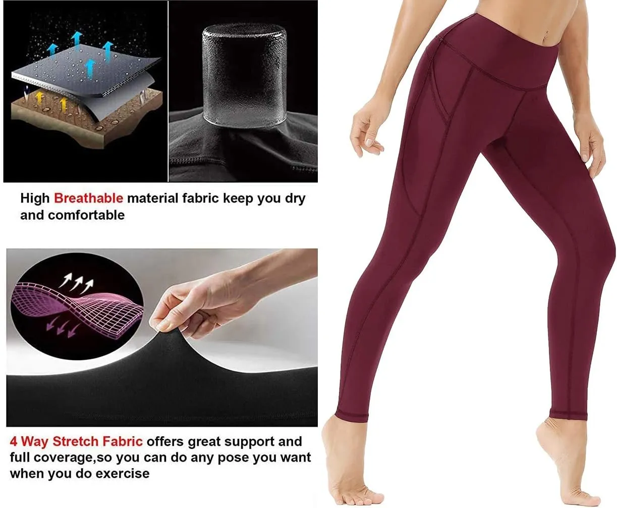 Workout Leggings for Women High Waisted Leggings 7/8 Length Soft Yoga Pants with Pockets