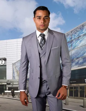 ZARGALA 3 PC GREY MODERN FIT SUIT