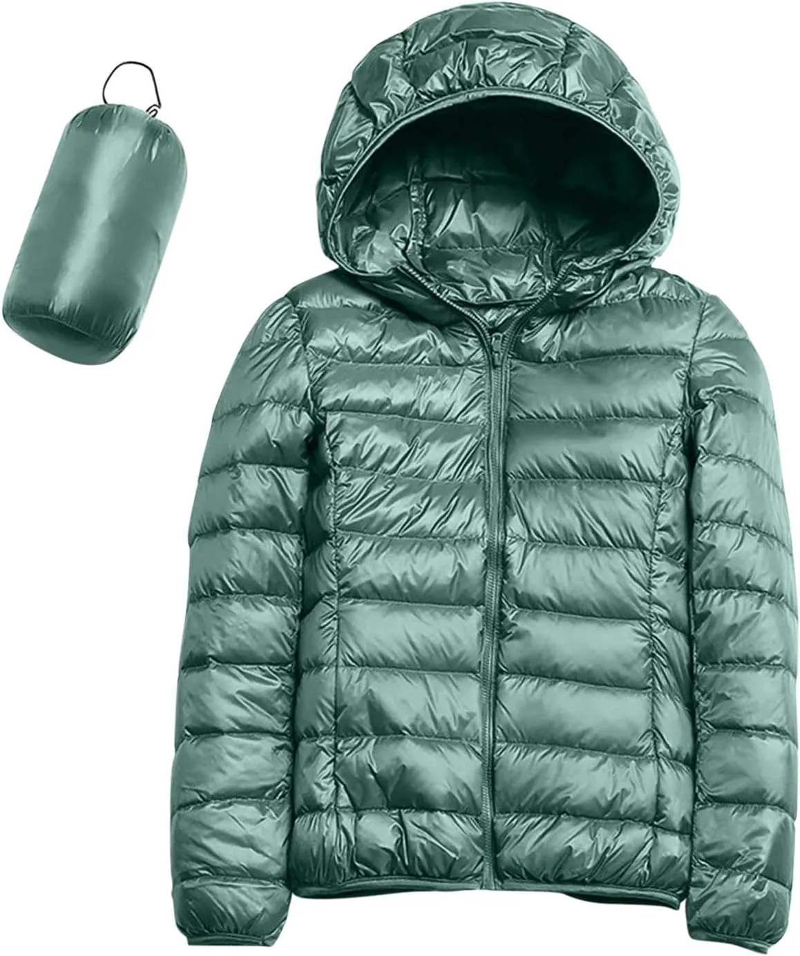 ZYXTIM Women's Packable Lightweight Puffer Jacket Warm Winter Jackets Long-Sleeve Water-Resistant Hooded Insulated Coats